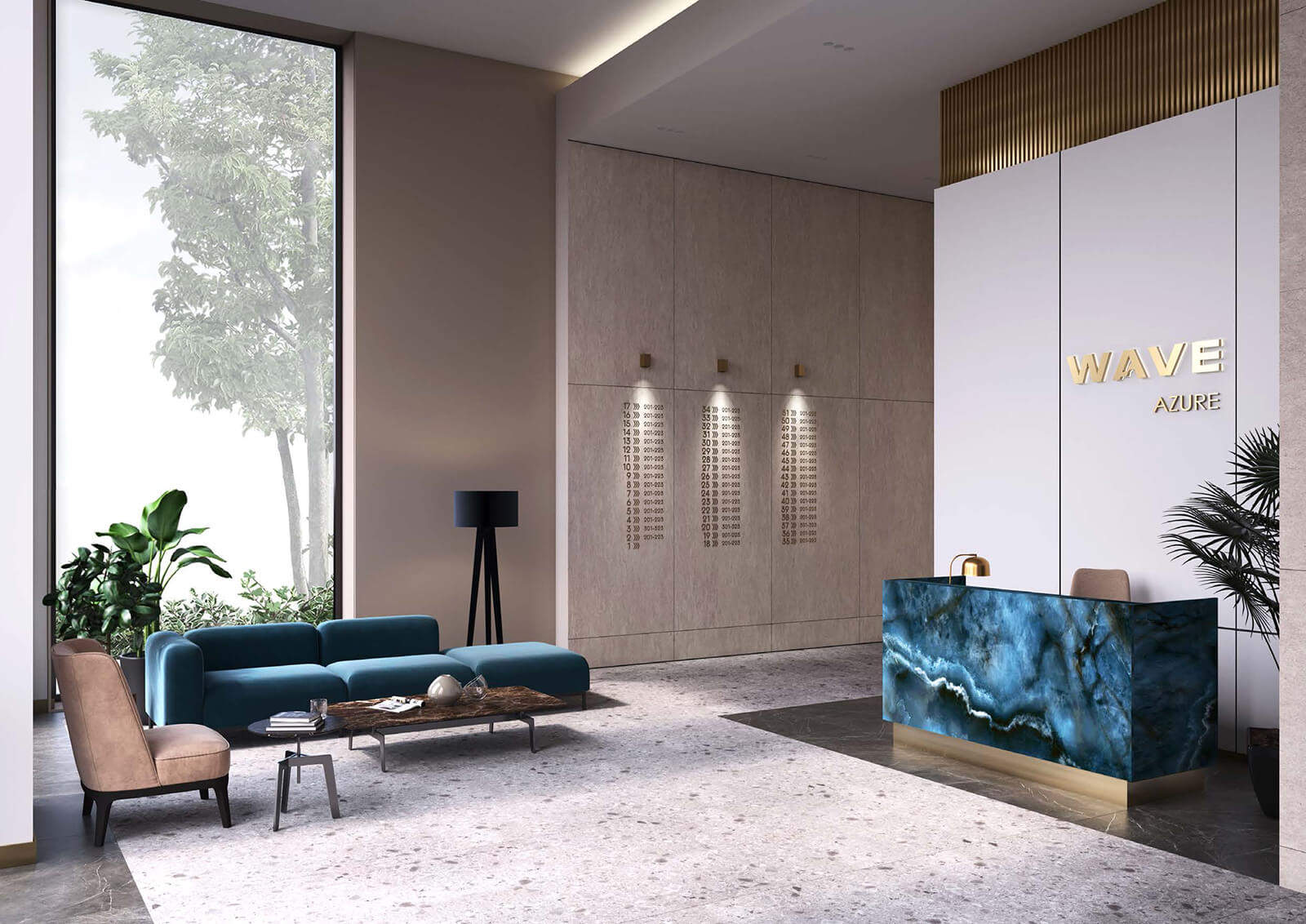 Лобби и входная группа жилого комплекса